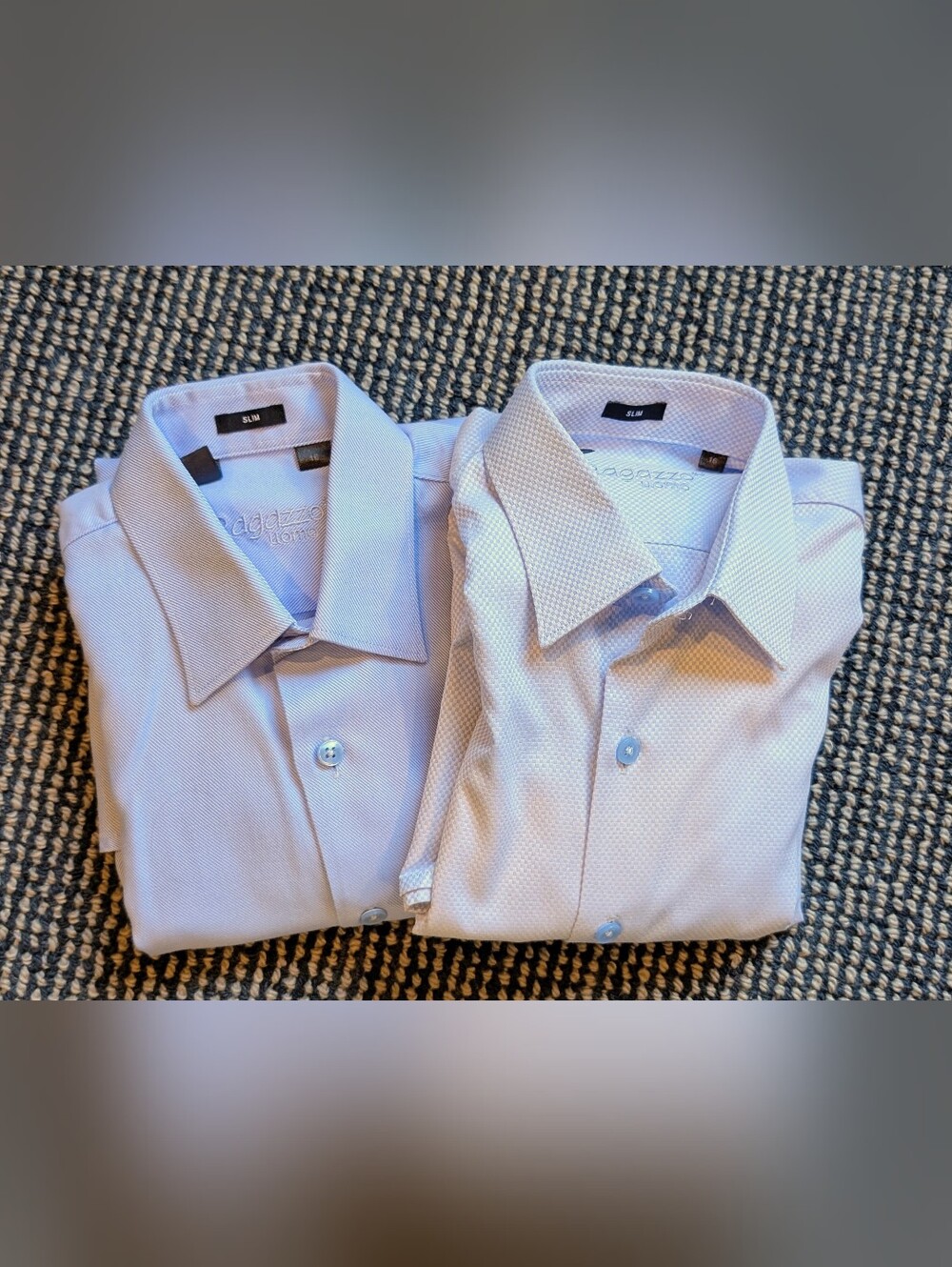2 Ragazzo Light Blue Boys Button Down Shirts - Size 16